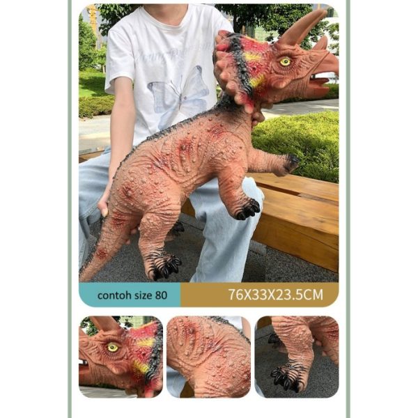 Mainan dinosaurus TPR karet anak, Figuran dinosaurus trex kecil besar