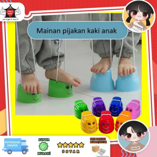 [2pcs] Mainan aktivitas jalan tinggi anak, Jumping Stilts Walk Stilt