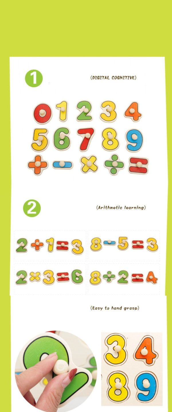 [MWZ]Puzzle kayu anak, Puzzle mainan Knob, Puzzle kayu knop huruf - Image 4