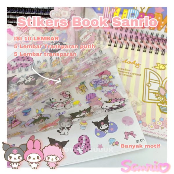 Stiker semi transparan Sanrio PET Kertasd bentuk kalender 10 lembar - Image 3