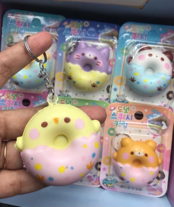 Gantungan kunci squishy donat lucu, Cute Squishy Keychain