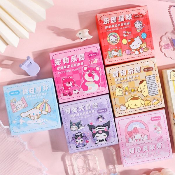 Stiker semi transparan PET Cinnamoroll Kuromi Bt21 kartun lucu - Image 2