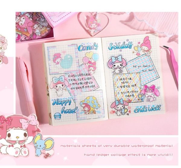 Stiker semi transparan PET Cinnamoroll Kuromi Bt21 kartun lucu - Image 4