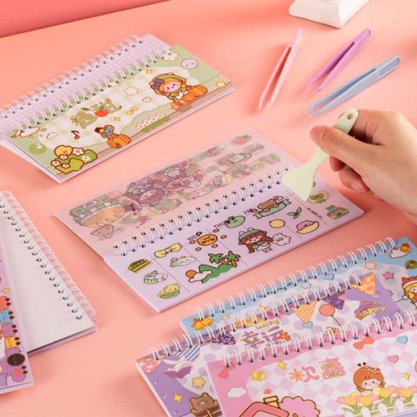 Buku stiker planner diary 2 in 1, Buku agenda sticker PET 2 in 1