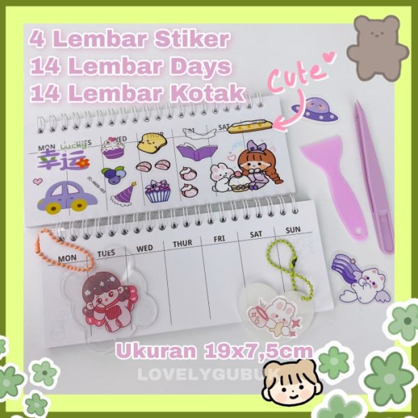 Buku stiker planner diary 2 in 1, Buku agenda sticker PET 2 in 1 - Image 2