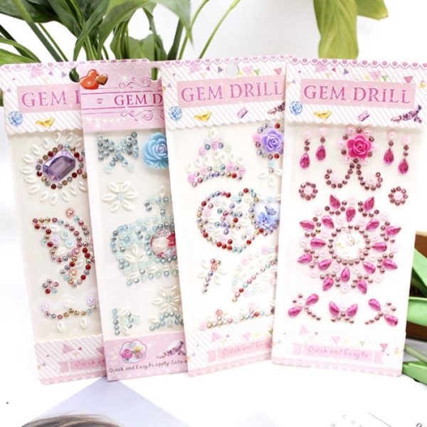 Stiker 3D kristal drill gem,Stiker kristal diamond gem,Crystal Sticker