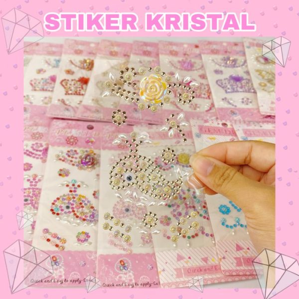 Stiker 3D kristal drill gem,Stiker kristal diamond gem,Crystal Sticker - Image 3