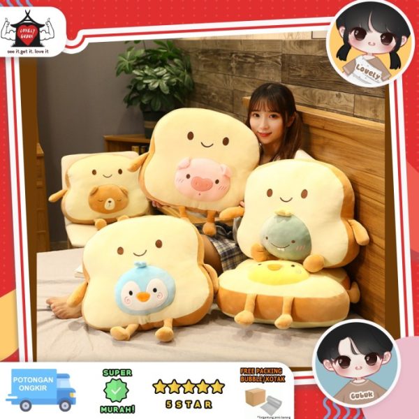 Bantal selimut roti sandwich, Balmut roti lucu, Cute blanket pillow