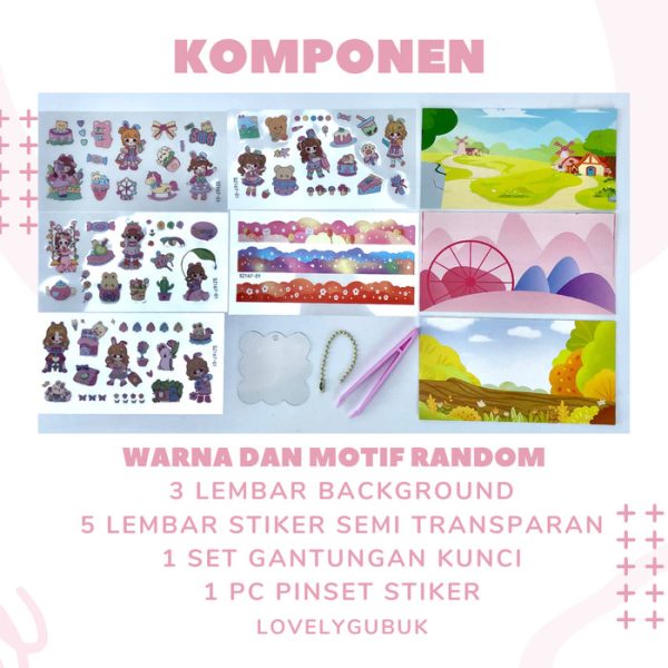 Stiker dengan background set kotak, Stiker souvernir art and craft - Image 2