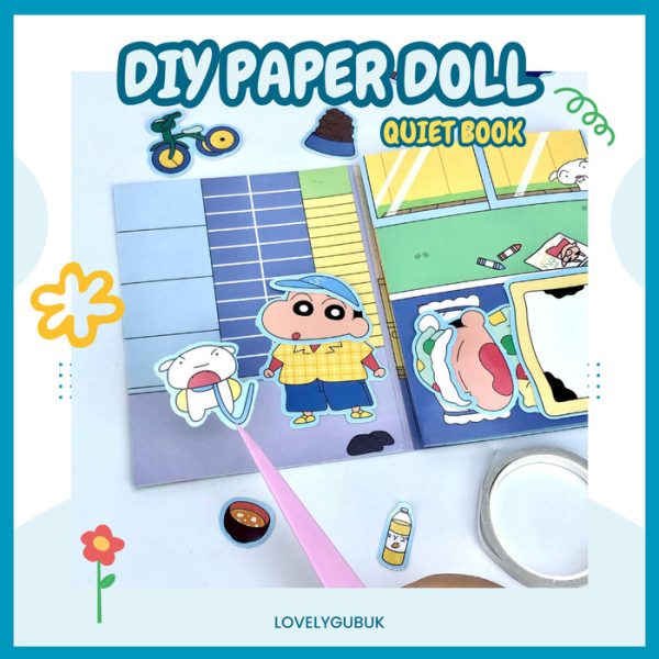 Mainan kerajinan tangan DIY art paper doll, DIY Mini Busy quite book - Image 2