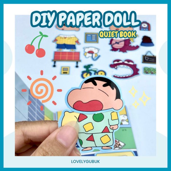 Mainan kerajinan tangan DIY art paper doll, DIY Mini Busy quite book - Image 5