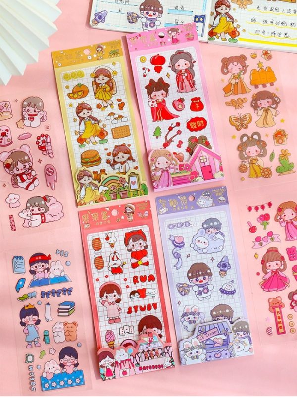 Stiker semi transparan PET set, Accessoris Sticker,Stiker hiasan diary