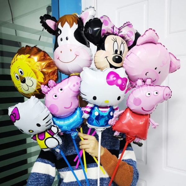 Balon Lucu Anak, Balon Karakter Lucu Anak dengan Stick, Balon Kartun