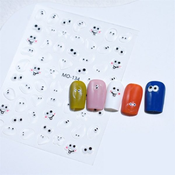 [2] Stiker kuku muncul 3D 5D lucu, Nail Art Sticker Nikah Acara Lucu - Image 5