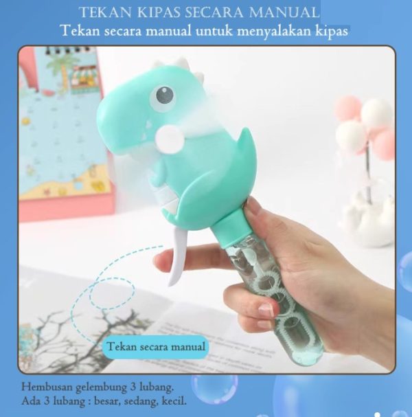 Mainan Bubble plus Kipas Tangan, Hand pressure Bubble Fan, Bubble Wand - Image 3