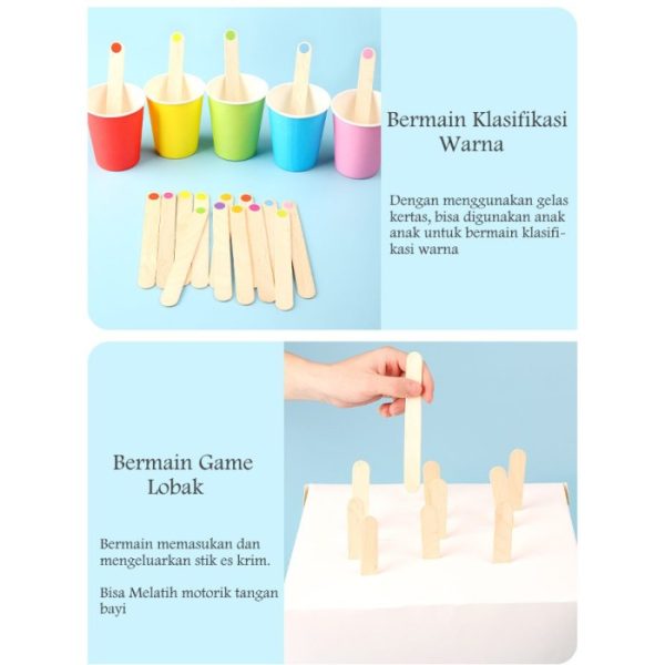 Stik Es Krim Kayu, Stik Es Krim Warna Warni - Image 4