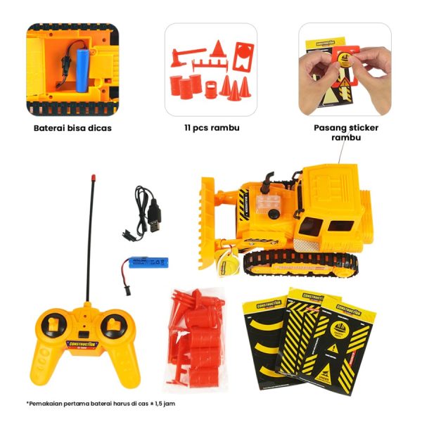 Mainan Anak Remote Control RC Konstruksi Bulldozer Excavator Dump Truck KGP7060 KGP7070 KGP7080