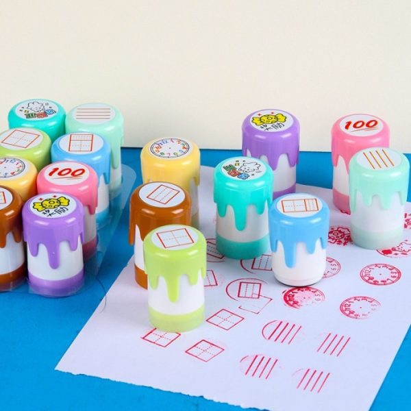 Stempel kotak pinyin bishun jam, Stamp template belajar waktu mandarin - Image 2