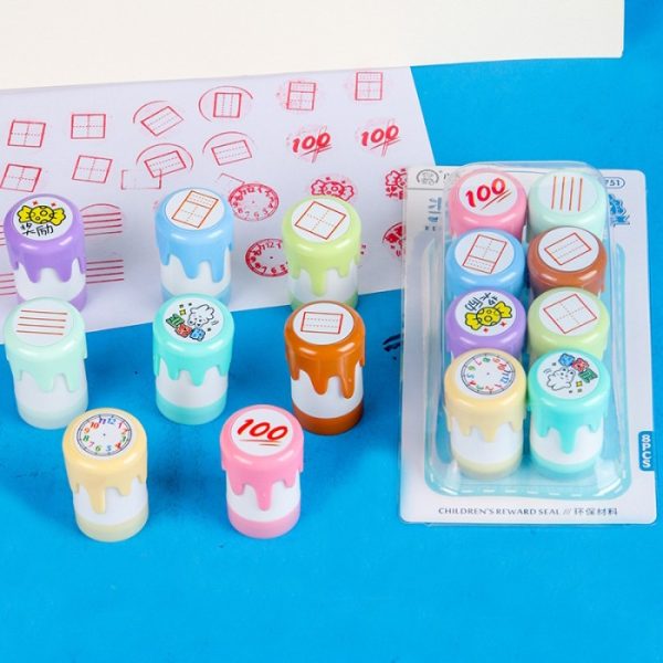 Stempel kotak pinyin bishun jam, Stamp template belajar waktu mandarin - Image 5