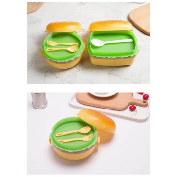 Kotak bekal burger hamburger roti buah anak, Lunch box snack box TK - Image 5