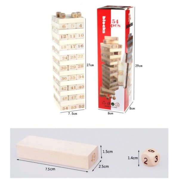 Mainan Stack blocks kayu susun, bricks stacko, jenga Stack bricks