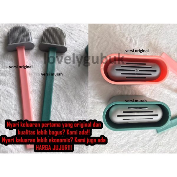 [LOGU] Sikat pembersih kloset silikon, Pembersih toilet model gepeng