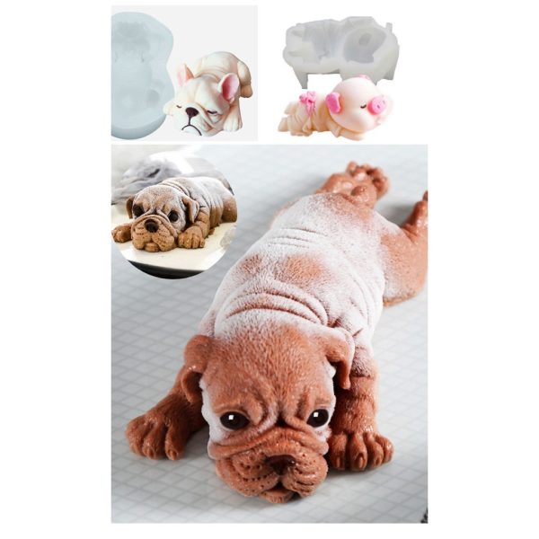 [LOGU] Cetakan pudding doggy 3D, cetakan jelly es krim puding lucu bunny doggy piggy