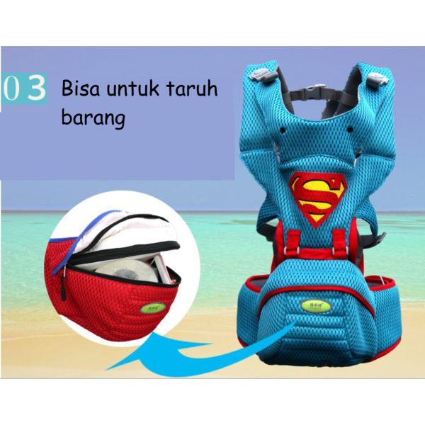 [LOGU] Gendongan hipseat bayi, Gendongan mickey minnie duduk superhero anak, Gendongan superman - Image 4