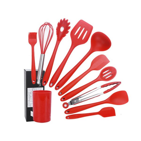 [LOGU] Spatula sendok sutil silikon alat dapur set 10 in 1, Perlengkapan masak silikon set - Image 2