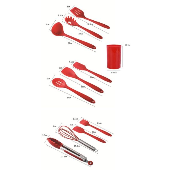 [LOGU] Spatula sendok sutil silikon alat dapur set 10 in 1, Perlengkapan masak silikon set - Image 6