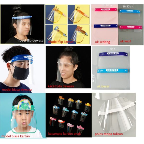 [LOGU] [Dewasa] Pelindung wajah muka, Face shield protector anti corona model kacamata flip - Image 2