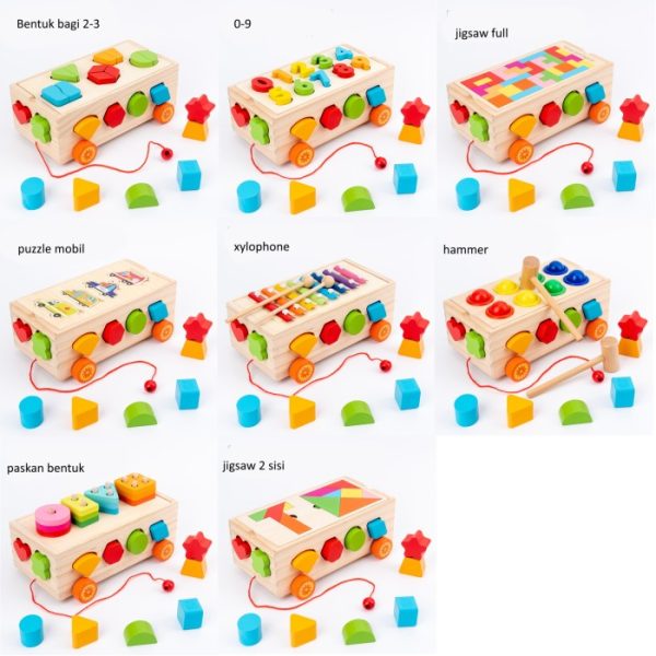 Mainan puzzle 3 in 1, Mainan puzzle kayu anak mencocokkan - Image 5