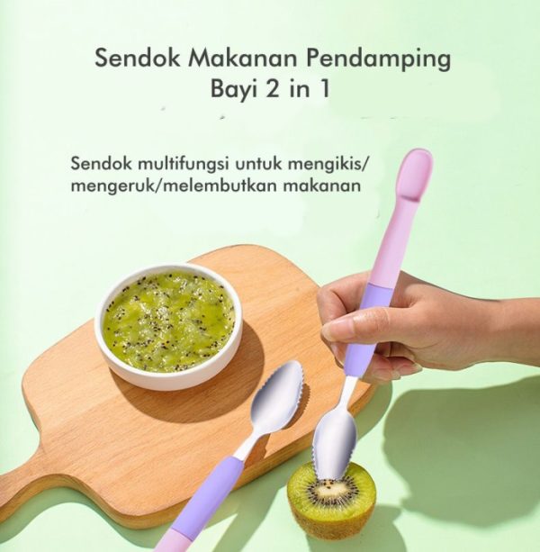 Sendok MPASI bayi multifungsi Keruk Buah, Sendok bayi lepas pasang