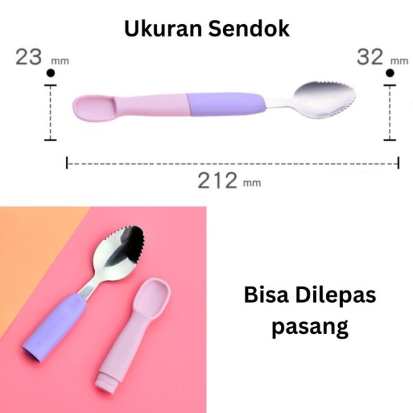 Sendok MPASI bayi multifungsi Keruk Buah, Sendok bayi lepas pasang - Image 3