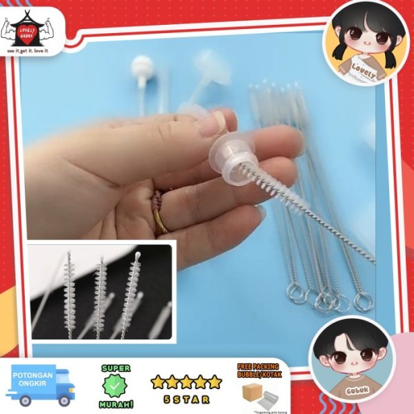 Sikat sedotan anak, Straw brush, Sikat pipet stainless botol