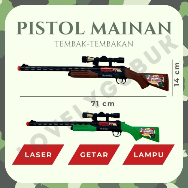 [LOGU] Mainan pistol tembak-tembakan anak, mainan pistol lampu, mainan pistol laser - Image 4