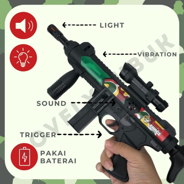 [LOGU] Mainan pistol tembak-tembakan anak, mainan pistol lampu, mainan pistol laser - Image 5