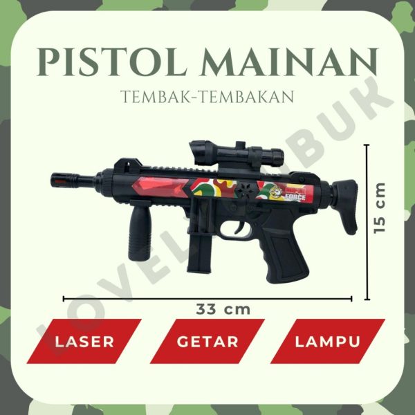 [LOGU] Mainan pistol tembak-tembakan anak, mainan pistol lampu, mainan pistol laser - Image 6