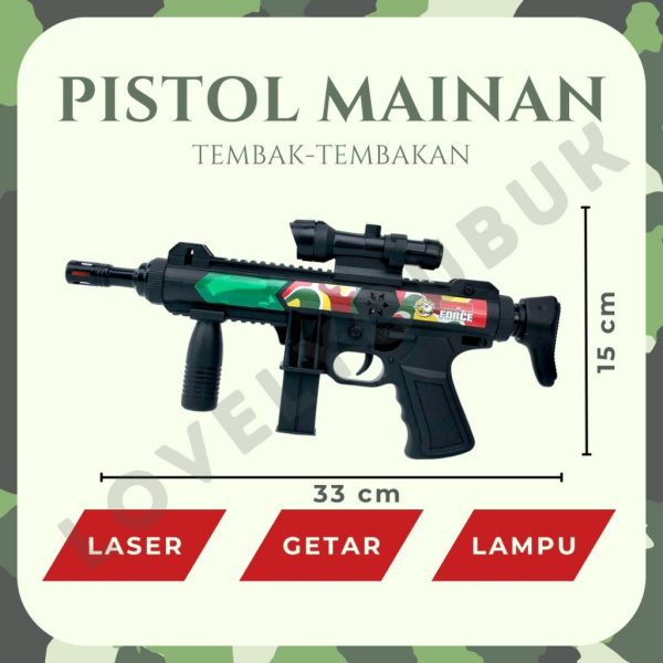 [LOGU] Mainan pistol tembak-tembakan anak, mainan pistol lampu, mainan pistol laser - Image 7