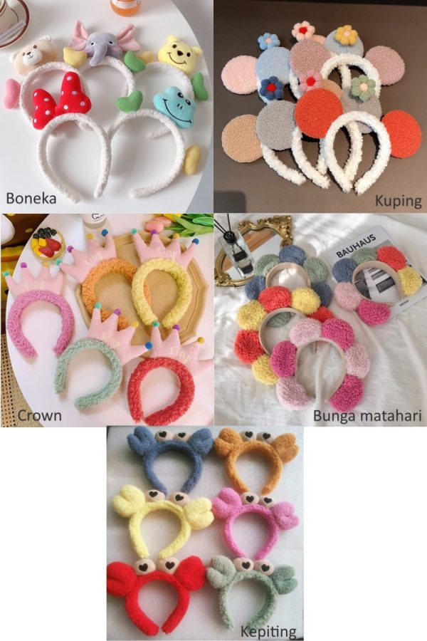 Bando kepiting, bando mahkota, Bando bunga lucu anak dewasa - Image 4