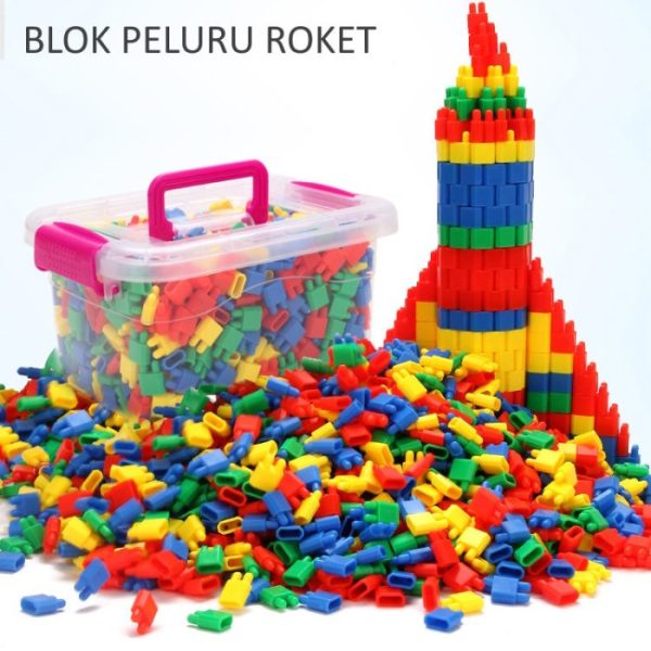 Mainan kreatifitas anak, Puzzle Bullet, Mainan Balok Susun Roket 300pc