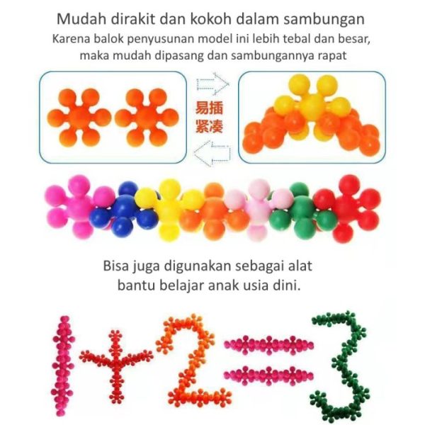 Mainan Susun Bunga Plum, Mainan Kreativitas anak, Plum Blossom Blocks - Image 4