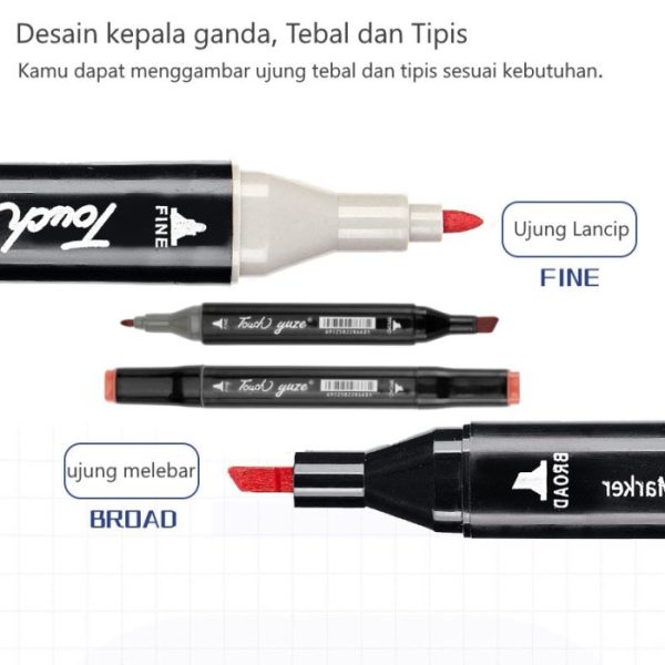 Set Colour Marker Pen, TOUCH Spidol marker 2 Sisi, Set Spidol berwarna - Image 5