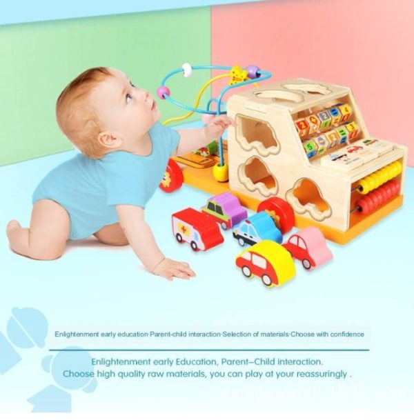 Mainan puzzle activity cube mobil anak,Mainan wooden puzzle multifungs