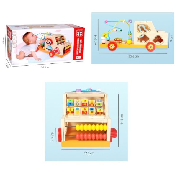 Mainan puzzle activity cube mobil anak,Mainan wooden puzzle multifungs - Image 2