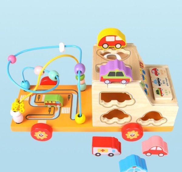 Mainan puzzle activity cube mobil anak,Mainan wooden puzzle multifungs - Image 3