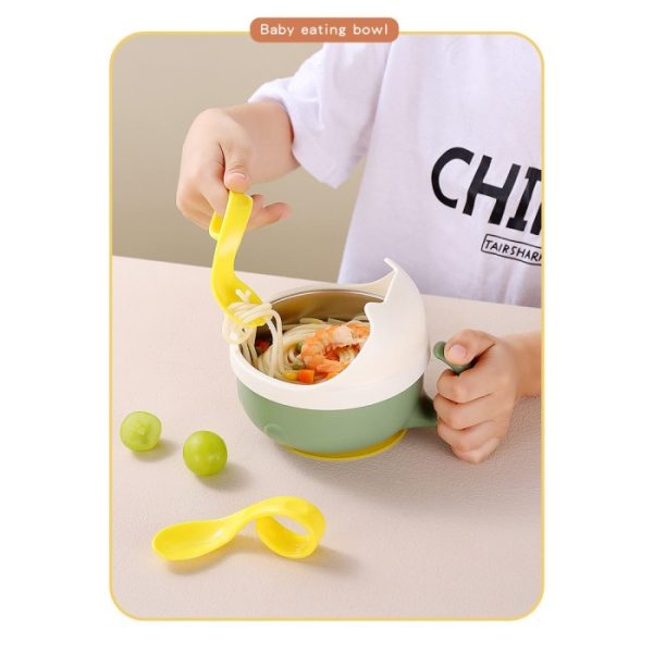 Set Mangkok Makan Anak Bayi Anti Tumpah dilengkapi Mangkok Stainless - Image 5