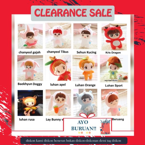 [LOGU][CUCI GUDANG] Boneka Exo, EXO plush doll, Boneka sehun, chanyeol, baekhyun dkk