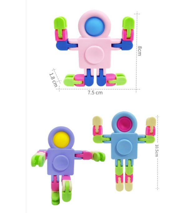 Mainan mini spinner robot, Fleksible spinner robot lucu - Image 3