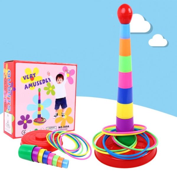 Quoits Throw Toys, Mainan anak menyusun- melempar anak, puzzle tingkat